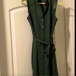Parker Dark Green Sleeveless Dress
